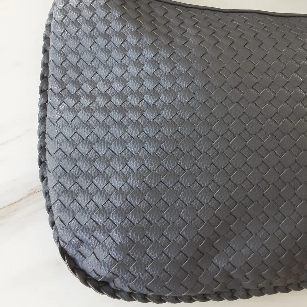 Gray Woven Bottega Veneta Inspired Hobo Bag